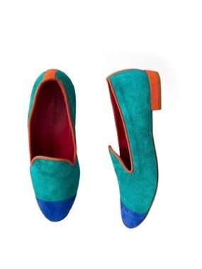 181 by ALBERTO GOZZI New Suede Ballet Slip-On Cap Toe Color Block